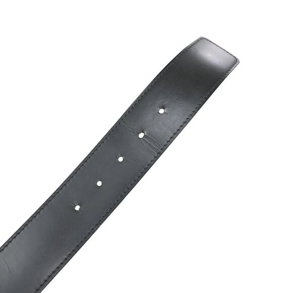 LOUIS VUITTON Logo Ceinture Jeans Belt Leather Black Silver Spain M6812 64KB381 - Picture 7 of 14